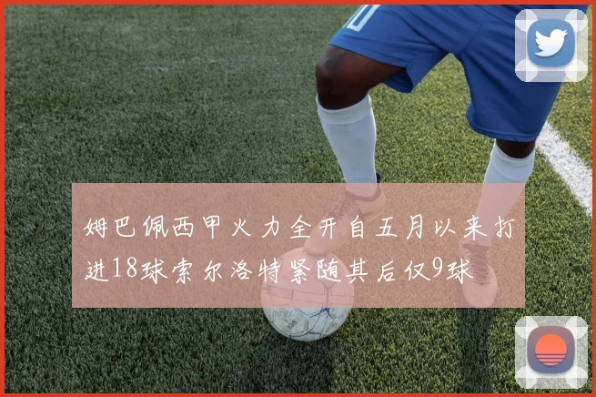 姆巴佩西甲火力全开自五月以来打进18球索尔洛特紧随其后仅9球